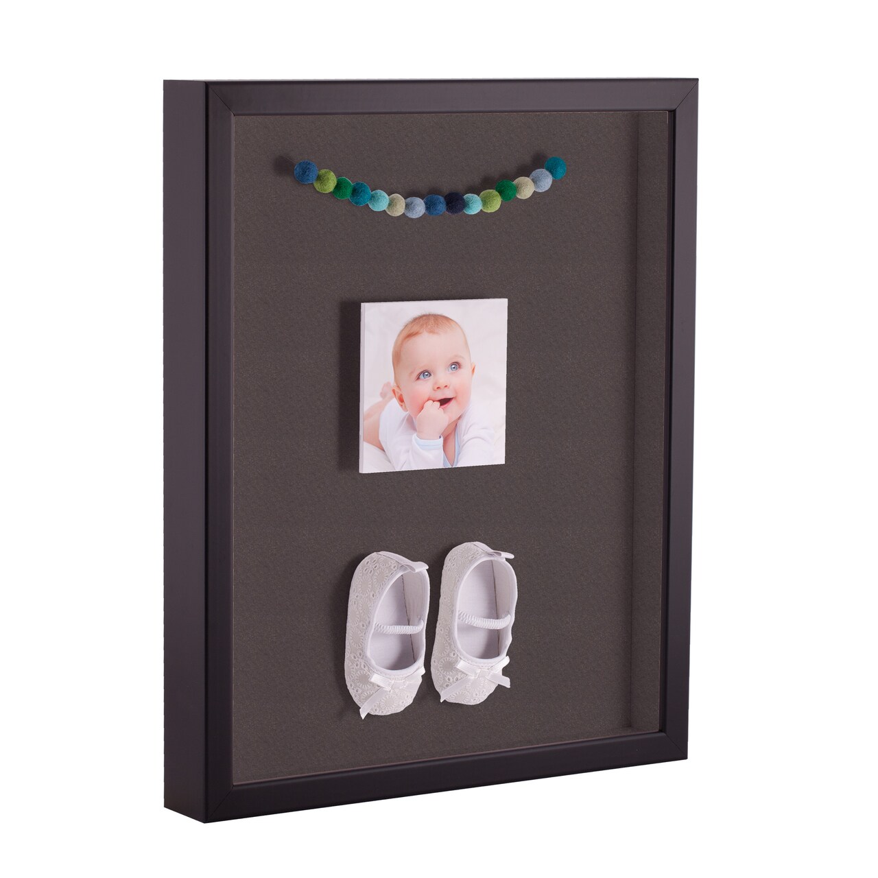 ArtToFrames 16x20 Inch Shadow Box Picture Frame, with a Satin Black Tall 1.00" Wide Shadowbox frame and Super White Mat Backing (4654)